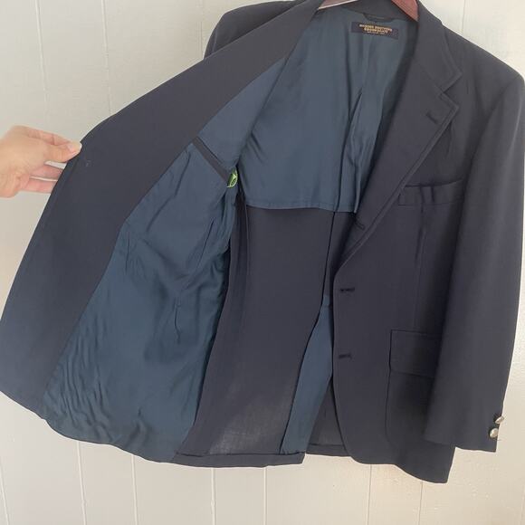 VTG Brooks Brothers Brooksgate Navy Blazer 40R Silver Buttons Preppy USA Ivy - Picture 12 of 14
